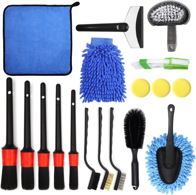 Picture of 18-Piece Car Wash & Detailing Kit – Complete Cleaning Set with Wash Mitt, Brushes, Towels & Sponges for Interior & Exterior