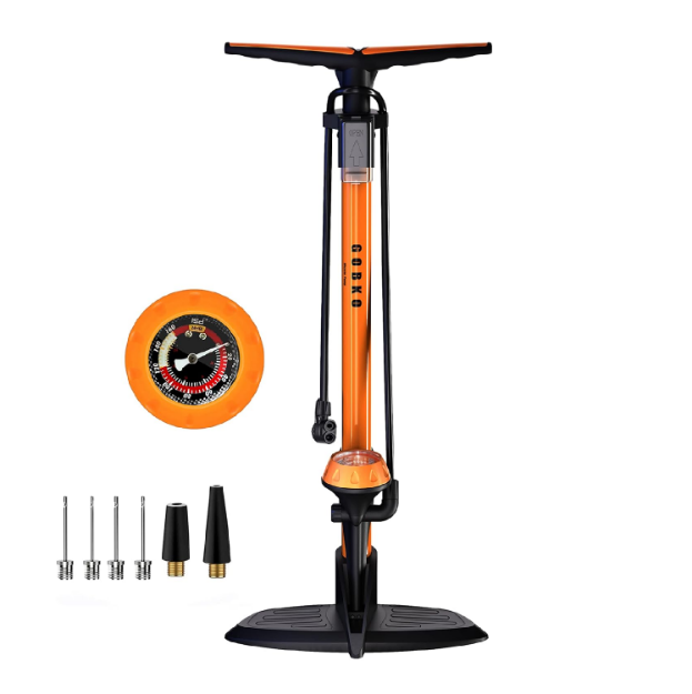 Picture of Bike Floor Pump – 160PSI High-Pressure Bicycle Pump with Gauge, Presta & Schrader Valve Compatibility