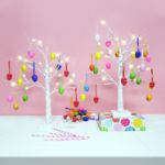 Picture of 2-Pack Easter Decorations – 36PCS Colorful Easter Egg Ornaments with LED Lights – White Tabletop Easter Twig Tree for Spring & Holiday Home Decor