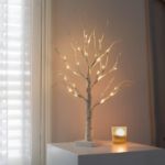 Picture of 2FT White Twig Tree with LED Lights – Tabletop Birch Tree with 24 Warm White LEDs – Battery-Operated for Home, Party, Wedding, Easter & Christmas Decor