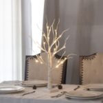 Picture of 2FT White Twig Tree with LED Lights – Tabletop Birch Tree with 24 Warm White LEDs – Battery-Operated for Home, Party, Wedding, Easter & Christmas Decor