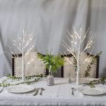 Picture of 2FT White Twig Tree with LED Lights – Tabletop Birch Tree with 24 Warm White LEDs – Battery-Operated for Home, Party, Wedding, Easter & Christmas Decor