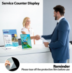 Picture of A4 Acrylic Sign Holder Poster Menu Holder, 3Pack L-Shaped Perspex Display Stands for Table, Counter, Restaurant, Hotel, Office, Store, Desktop Leaflet Sign Holder