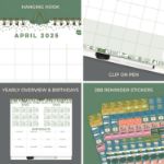 Picture of 2025 Family Weekly Planner – Calendar with 6 Columns, Lists, Pocket & Stickers Jan–Dec 2025 Wall Calendar