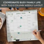 Picture of 2025 Family Weekly Planner – Calendar with 6 Columns, Lists, Pocket & Stickers Jan–Dec 2025 Wall Calendar