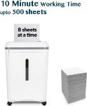 Picture of 8-Sheet Super Micro-Cut High-Security P-5 Shredder Ultra-Quiet Paper & Credit Card Shredder with 17L Pullout Bin