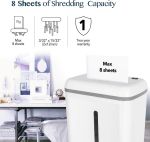 Picture of 8-Sheet Super Micro-Cut High-Security P-5 Shredder Ultra-Quiet Paper & Credit Card Shredder with 17L Pullout Bin