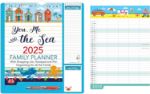 Picture of 2025 Family Organiser Wall Calendar – Monthly 5-Column Planner with Memo Pad, Pen & Shopping List