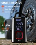 Picture of  Tyre Inflator Air Compressor, 150PSI Portable Air Compressor with Pressure Gauge - Cordless Car Tyre Pump, 12V DC Digital Tyre Inflator