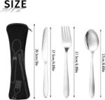 Picture of 2 Set Camping Cutlery, Stainless Steel Cutlery Set with Bag, 6 Piece Camping Set with Knife, Fork, Spoon,Portable Utensils