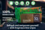 Picture of Large Body Wet Wipes Biodegradable - No Rinse Bath Or Shower Bamboo Wipe - Gym, Travel, 32 Wipes(8"X12"/20X30CM)