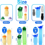 Picture of Shrinkable Urinal, 750ml Male Female Portable Mobile Toilet Potty Pee Urine Bottle, Reusable Emergency Urinal for Camping 