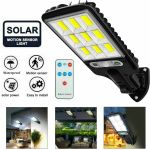 Picture of 2200W LED Solar Wall Light with PIR Motion Sensor & Remote Control - IP65 Waterproof Outdoor Lighting, 3 Modes for Garden, Driveway, and Security